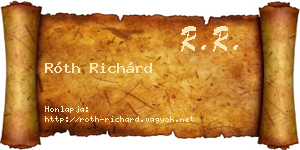 Róth Richárd névjegykártya