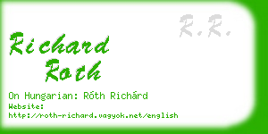 richard roth business card